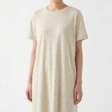 Light Cream Marl Jersey Knit, Poly-Linen, 156 gsm