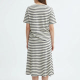Dark Grey Horizontal-Stripe Jersey Knit, Linen
