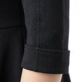 Jacquard Polyester Stretch Scuba Knit Fabric, 250 gsm, 155 cm — Black