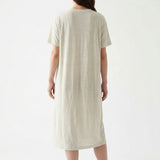 Polyester Linen Jersey Knit Fabric, 130 gsm, 150 cm — Beige