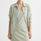 Polyester Stretch Linen-Look Fabric, 295 gsm, 160 cm — Khaki