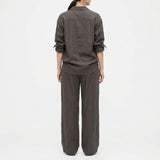 Charcoal Linen-Look, Polyester