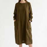 Polyester Stretch Linen-Look Fabric, 200 gsm, 165 cm — Khaki