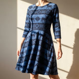 Blue Geometric Fleece, Polyester