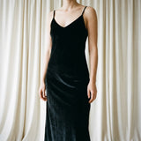 Polyester Stretch Velvet Fabric, 280 gsm, 185 cm — Black