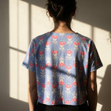Pink Flowers Jersey Knit, Cotton