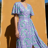 Purple Sequins Mesh, Polyester