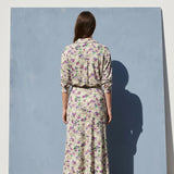Purple Floral Jersey Knit, Viscose, 180 gsm