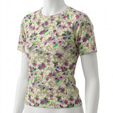 Purple Floral Jersey Knit, Viscose, 180 gsm