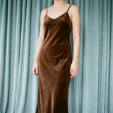 Cotton Polyester Velvet Fabric, 250 gsm, 170 cm — Brown