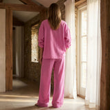 Polyester Stretch Linen-Look Fabric, 200 gsm, 165 cm — Pink