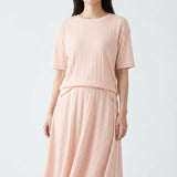 Polyester Stretch Rib Knit Fabric, 230 gsm, 165 cm — Pink, ref EF-249911