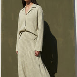 Cream Squares Interlock Knit, Polyester