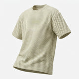 Cream Squares Interlock Knit, Polyester