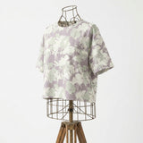 Light Green Abstract-Floral Jersey Knit, Polyester