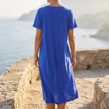 Blue Marl Jersey Knit, Poly-Linen, 176 gsm