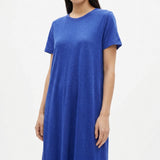 Blue Marl Jersey Knit, Poly-Linen, 176 gsm