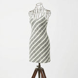 White Horizontal-Stripe Rib Knit, Viscose-Poly, 220 gsm