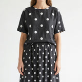 White Polka-Dot Scuba Knit, Polyester