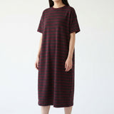 Dark Red Stripes Scuba Knit, Polyester
