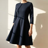 Cotton Polyester Scuba Knit Fabric, 289 gsm, 168 cm — Navy