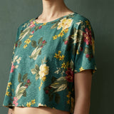 Yellow Floral Jersey Knit, Cotton-Modal