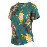 Yellow Floral Jersey Knit, Cotton-Modal