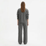 Dark Grey Tone-on-Tone Linen-Look, Polyester