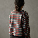 White Horizontal-Stripe French Terry, Cotton-Poly, 190 gsm