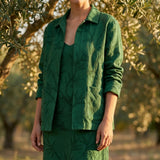 Green Branch Linen-Look, Polyester