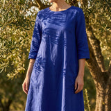 Royal Blue Linen-Look, Polyester