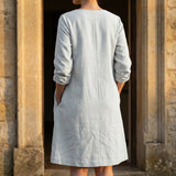 Polyester Stretch Linen-Look Fabric, 280 gsm — White