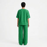 Polyester Stretch Linen-Look Fabric, 280 gsm — Green, ref EF-250896