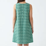 Green Check Woven, Viscose-Cotton