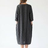 Dark Grey Marl Woven, Linen-Viscose, 226 gsm