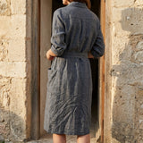 Dark Blue-Grey Marl Woven, Linen