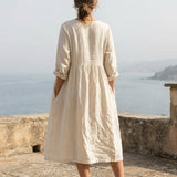 Cream Stripes Woven, Cotton-Linen, 120 gsm
