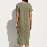 Olive Marl Jersey Knit, Cotton-Linen