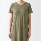 Olive Marl Jersey Knit, Cotton-Linen