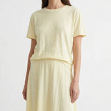 Linen Cotton Jersey Knit Fabric, 150 gsm, 150 cm — Yellow