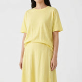100% Linen Jersey Knit Fabric, 160 gsm, 165 cm — Yellow