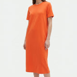 Polyester Stretch Scuba Knit Fabric, 235 gsm, 163 cm — Orange