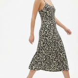 Black Animal Print French Terry, Viscose-Poly