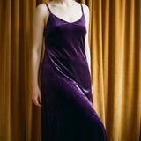 Cotton Polyester Stretch Velvet Fabric, 300 gsm, 165 cm — Purple