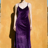 Cotton Polyester Stretch Velvet Fabric, 300 gsm, 165 cm — Purple