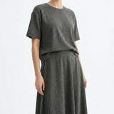 Dark Grey Marl Scuba Knit, Polyester, 270 gsm