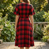 Red Plaid Fleece, Polyester, 155 gsm