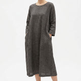 Dark Grey Marl Linen-Look, Polyester, 230 gsm