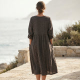Dark Grey Marl Linen-Look, Polyester, 230 gsm