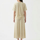 Pale Yellow Marl Jersey Knit, Viscose-Linen
